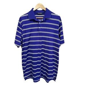 Polo Golf Ralph Lauren Striped Polo Shirt Mens Size L Purple Pima Cotton Preppy